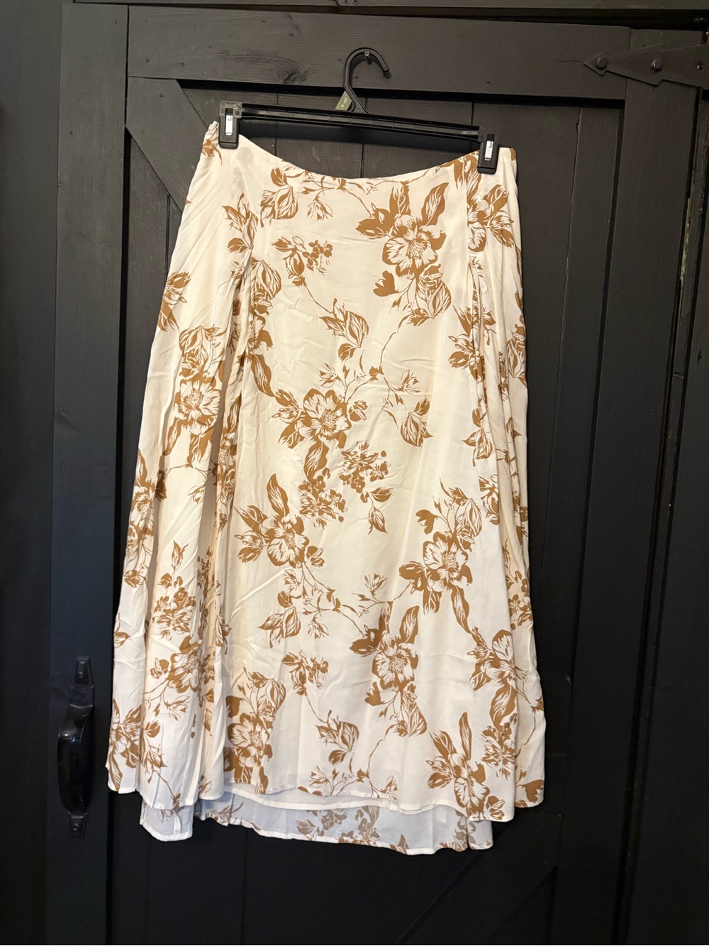 a new day Cream Maxi Skirt with Tan Floral Print